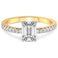 thumbnail image 3 of 1 Carat IGI Certified Emerald Shape Lab Grown Diamond Engagement Ring | 14K Yellow Gold | Venetia Half Eternity Diamond Ring | FG-VS1-VS2 Quality Friendly Diamonds, 3 of 4