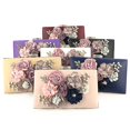 thumbnail image 3 of Sacs de Soirée à Fleurs Femmes Dames Fête Mariage Sacs à Main Portefeuille avec Sangle à Chaîne, 3 of 3