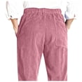 thumbnail image 7 of Womens Corduroy Pants Elastic High Waist Straight Leg Pull On Slacks Casual Comfy Trousers with Pockets Pink, 7 of 7