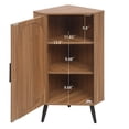 thumbnail image 5 of Jopath Corner Cabinet ,Rattan Door,Freestanding Corner Tables Corner Shelf Stand Built-In 2 Pieces Of Adjustable Laminate For Small Spaces, For Living Room, Kitchen, Bedroom, 5 of 10