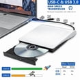 thumbnail image 3 of External CD DVD Drive USB 3.0 Type C Portable CD/DVD -/+RW Player Burner Reader Optical Drive ,Wide Compatibility, 3 of 6