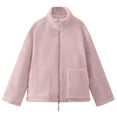 thumbnail image 4 of IVEYRTF Kids Winter Fleece Jacket Warm Outwear Double Zipper Closure Windproof Coat for Boys and Girls Toddler Cold Weather Cozy Outerwear Everyday Wear(Pink,7-8 Years), 4 of 5