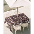 thumbnail image 3 of 60x102 Inch Outdoor Tablecloth with Umbrella Hole Zipper Rectangle Retro Boho Aztec Rectangular Tablecloths Outside Waterproof Ethnic Abstract Southwest Geometric Patio Table Cover for Picnic Party, 3 of 8