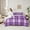 Purple, variant on Homewish Chic Square Abstract Twin Bedding Sets 7-Piece for Adult, Green Checkered Bedding Comforter Set, Modern Buffalo Plaid Reversible Sheet Sets, Luxury Bedroom Decor