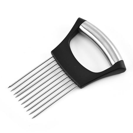 

Food Slice Assistant Stainless Steel Onion Fork Holder Kitchen Vegetable Slicing Auxiliary Tool Onion Holder Cutter