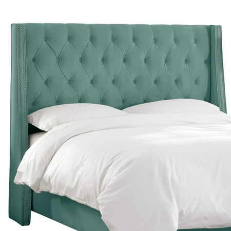 Skyline Tufted Nail On Wingback Velvet Upholstered Headboard Skyline Tufted Nail On Wingback Velvet Upholstered Headboard