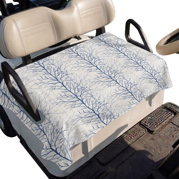 Golf Cart Seat Cover Tree Branch Club Car Golf Cart Seat Covers Soft Absorbent Golfcart Towel Blanket Plant Blue Golf Seat Covers for Cart Decor Fits 2 & 4 Passenger 51"x31"