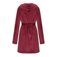 thumbnail image 5 of TYGHBN Women Winter Coat Jacket Shawl Bathrobe Home Clothes Long Sleeved Robe Hooded Soft Coat Long Robe under 20 Kimono for Women Robe with Pockets Womens Robe Robe with Hood Long Thick Robes for, 5 of 6