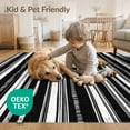 thumbnail image 4 of ODIKA 4'x6' Washable Area Rug Pet Friendly, Non-Shedding Corridor Featuring Varied Width Stripes Contrast Alfombras Para for Bedroom, Reading Nook, 4 of 7