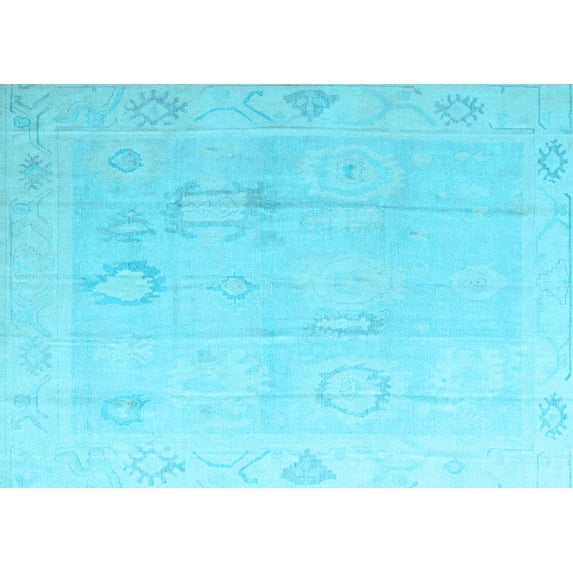 Ahgly Company Indoor Rectangle Oriental Light Blue Traditional Area Rugs, 8' x 12'