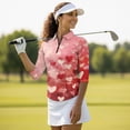 thumbnail image 4 of Uorisanigo Valentine's Day Heart Women's 3/4 Sleeve Athletic Golf Shirts Breathable Quick Dry Athletic Polo Workout Tops with Zipper Versatile Fashionable Pullover for Workout Sports, 4 of 7