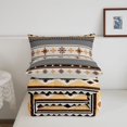 thumbnail image 5 of Homewish Vintage Geometric Print Full Size Comforter Sets,Bohemian Rhombus Stripes Bedding Comforter Set,Light Gray Reversible,3 Pieces,1 Comforter and 2 Pillowcases, 5 of 7