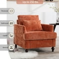 thumbnail image 3 of BISHE Mid Century Modern Armchair, Solid Wood Frame Accent Chair with Tufted Chenille Upholstery & Studded Details, Comfortable Lounge Chair for Living Room, Bedroom or Reading Nook, Orange, 3 of 7