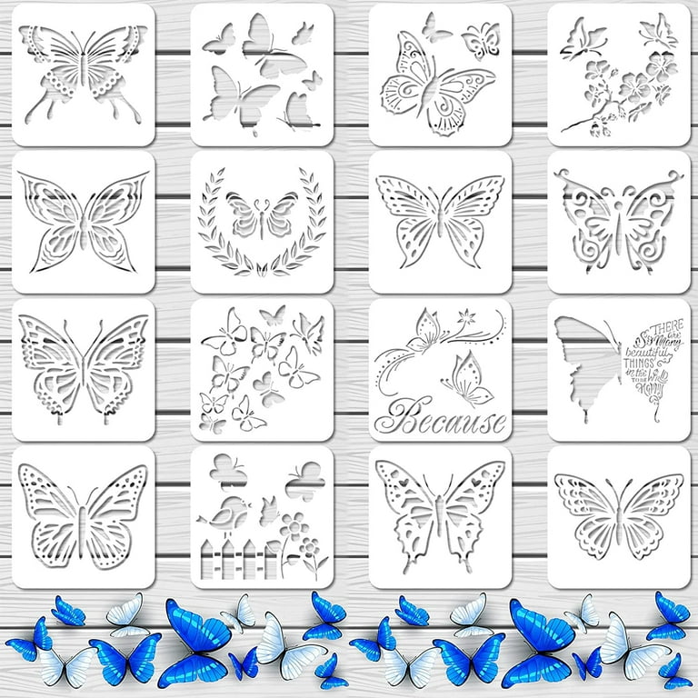  TEHAUX 20 Pcs Pp Hollow Drawing Board Butterfly Template  Stencil Reusable Planner Template Stencil Drawing Templates Drawing  Stencils Painting Stencil Flowers Child Tool White : Arts, Crafts & Sewing