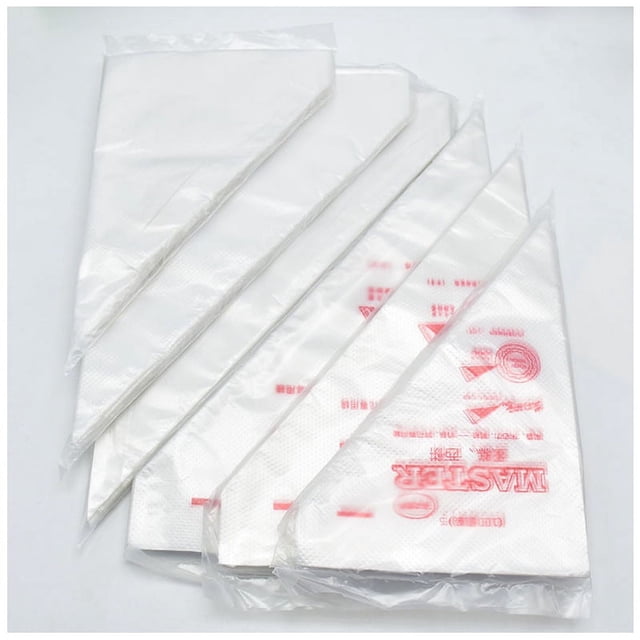 Manga pastelera desechable para hornear (con palabras pero no palabras) 100 mangas pasteleras de plástico grandes, medianas y pequeñas opcionales