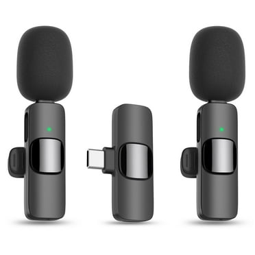 MAYBESTA Wireless Lavalier Lapel Microphone for iPhone 15 Series/Android/Computer - Bluetooth Mini Phone Microphones for Video Recording - 2 Clip on Mics with USB C Interface for Tiktok YouTube Vlog