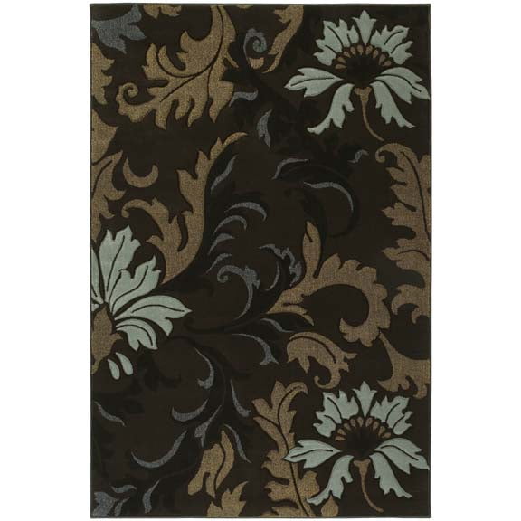 United Weavers Contours Area Rug 510-21166 Orleans Smoke Blue Damask Leaves 2' 7" x 7' 4" Rectangle