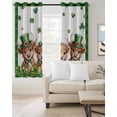 thumbnail image 2 of St. Patrick's Day Kitchen Curtains Cute Highland Cow Shamrock Gold Coin Green Cafe Short Curtains for Bathroom Blackout Window Curtain Small Window Treatment Drapes for Bedroom Living Room 52"x45"x2, 2 of 9