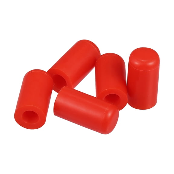 Unique Bargains 5 Pcs 6mm 0.24" Silicone Hose Cap Intake Vacuum Hose Tube End Caps Plug for Car Red