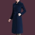 thumbnail image 2 of FUNING Women's Winter Wool Coats Warm Double-breasted Notched Lapel Jackets Midi Long Peacoat Long Sleeve Pea Coats, 2 of 7