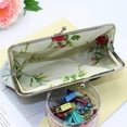thumbnail image 6 of SPRING PARK Canvas Floral Coin Purse Kiss Lock Change Purse Vintage Trinkets Pouch Long Wallet Clutch Bag, 6 of 7