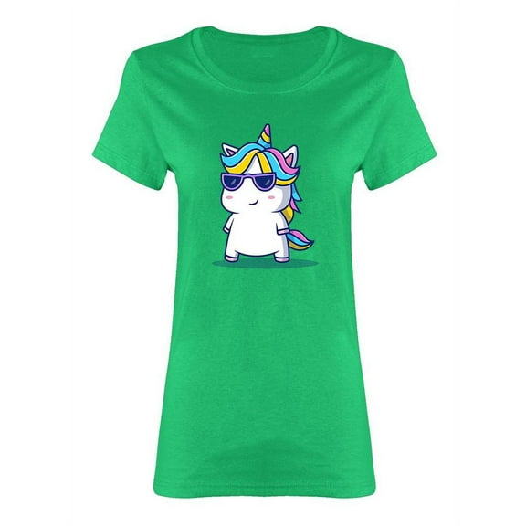 Cool Unicorn Wearing Glasses Shaped T-Shirt Women -Image by Shutterstock, Female x-Large