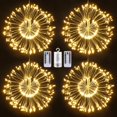 thumbnail image 1 of Firework Lights, 4 Pack String Lights 600 LED Starburst Lights Copper Wire Lights, 8 Modes Battery Operated Fairy Lights with Remote, 1 of 5