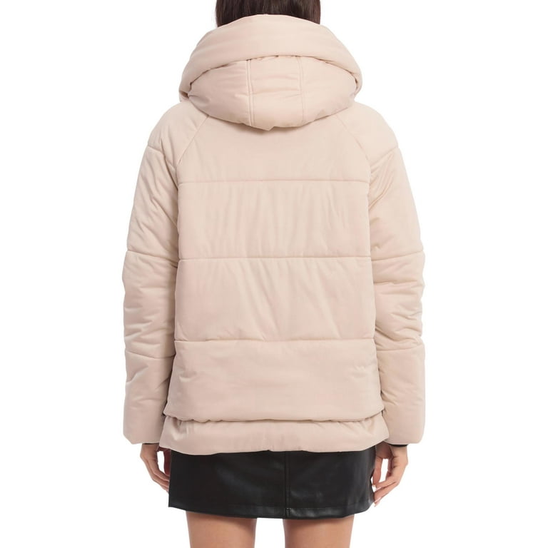 Petite faux fur lined quilted puffer jacket best sale