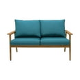 thumbnail image 2 of Eve Outdoor Teak Wood Sofa with Teal Olefin, 2 of 6