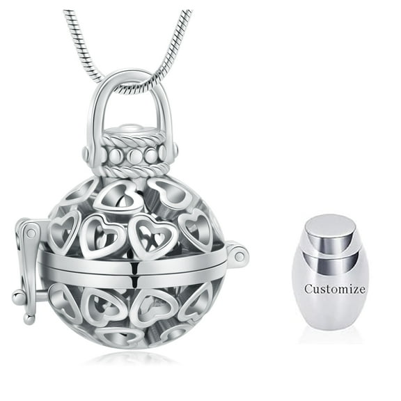 Personalized Cremation Jewelry Urn Necklace for Ashes Flower Jar Urn Memorial Locket Pendant Necklace Hollow Flower Jar Keepsake Cremation Jewelry for Women