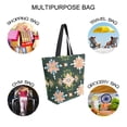 thumbnail image 7 of FORMRS Womens Canvas Tote Bag with Zipper Inner Pocket Shoulder Handbag, Pink Geometric Flowers, 7 of 7