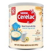 (2 pack) Nestle Cerelac Wheat Cereal with Milk Baby Food, 14.1 oz