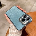 thumbnail image 5 of Compatible for iPhone 14 Pro Max Luxury Glitter Plating Clear Case, Cute Bling Sparkly Shiny Case for Women Girls Shockproof Camera Protective Back Cover Electroplated Case - Light Blue, 5 of 11