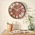 thumbnail image 2 of REGALWOVEN Wall Clock, Silent Non Ticking Battery Operated Modern Clocks for Office, Home, Bathroom, Kitchen Black Texture 8 Inch, 2 of 6
