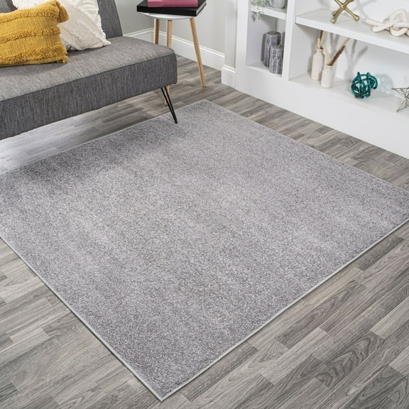 JONATHAN Y SUPERSOFT 7' Square Area Rug, Haze - Gray, SEU100A-7SQ