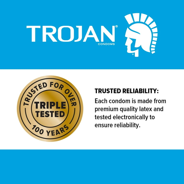 Trojan Her Pleasure Condoms With Spermicidal Lubricant - 12 Count