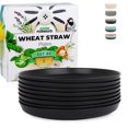 thumbnail image 1 of Grow Forward Premium Wheat Straw Plates - 10 Inch Reusable Hard Plastic Dinner Plates Set of 8 - Unbreakable Microwave Safe Plates for Dessert, Camping, RV, Outdoors, Patio, Kitchen Dishes - Midnight, 1 of 4