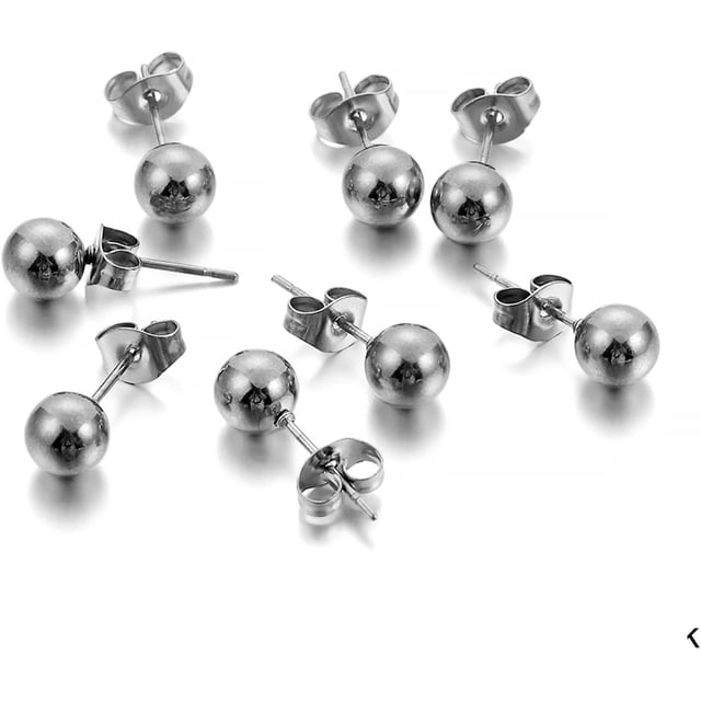 Ear Hook & Earback 20pcs/lot Gold Stainless Steel Round Ball Earring