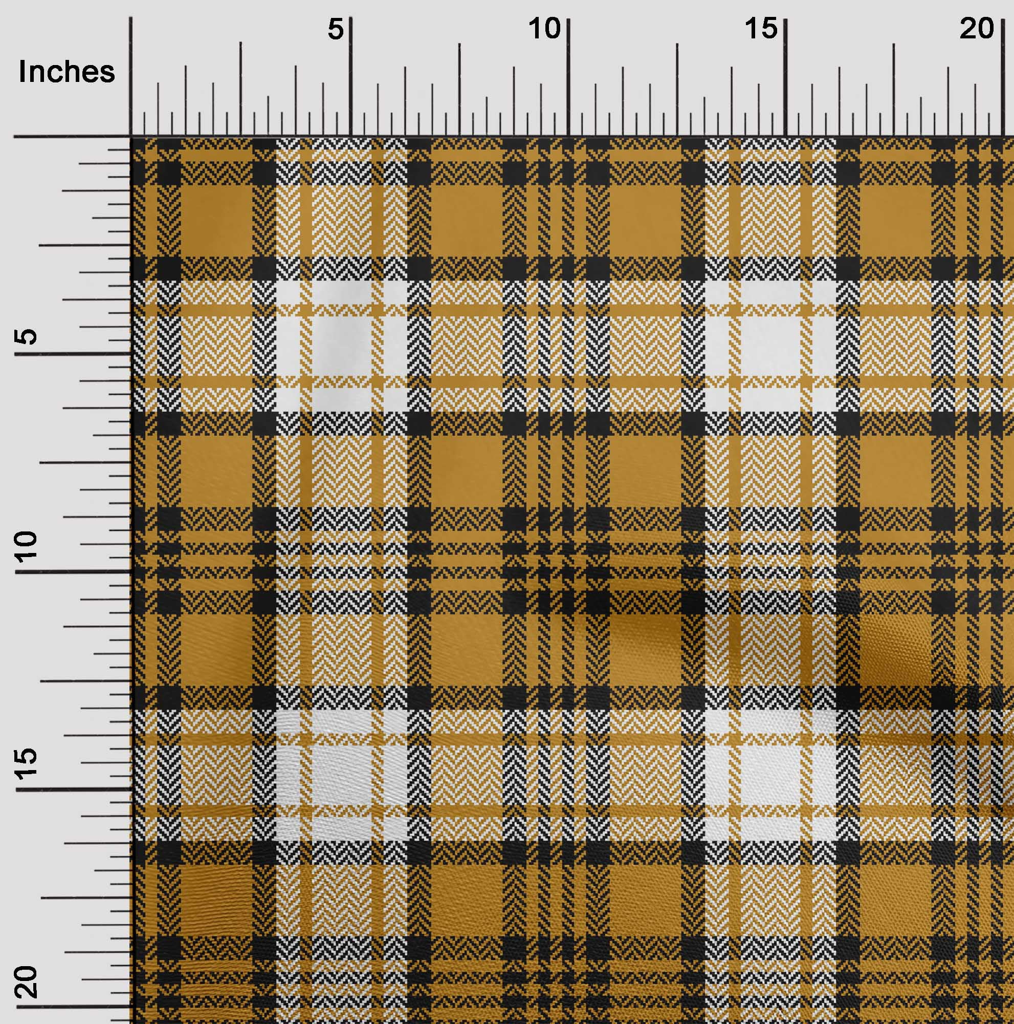 oneOone Polyester Spandex Brown Fabric Tartan Craft Projects Decor Fabric Printed By The Yard 56 Inch Wide