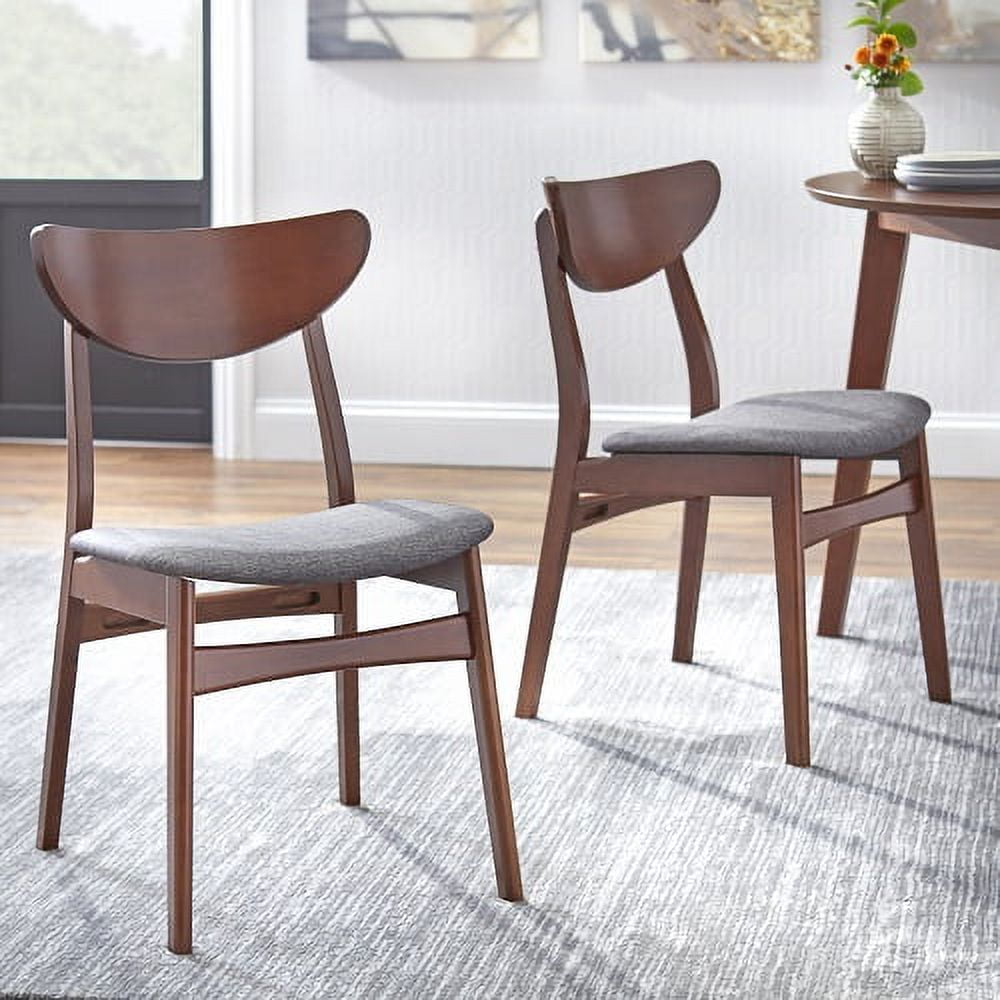 TMS Dafina Indoor Dining Chair, Set of 2, Walnut/Dark Gray