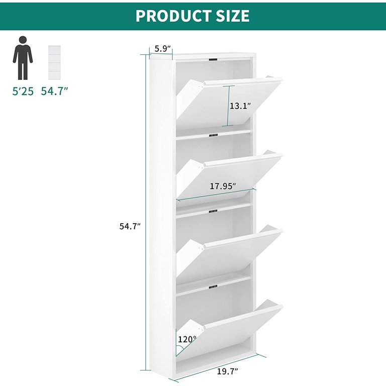 Modern Steel Slim Narrow Shoe Storage Cabinets Wall Mounted Black/Whit –  Wehomz