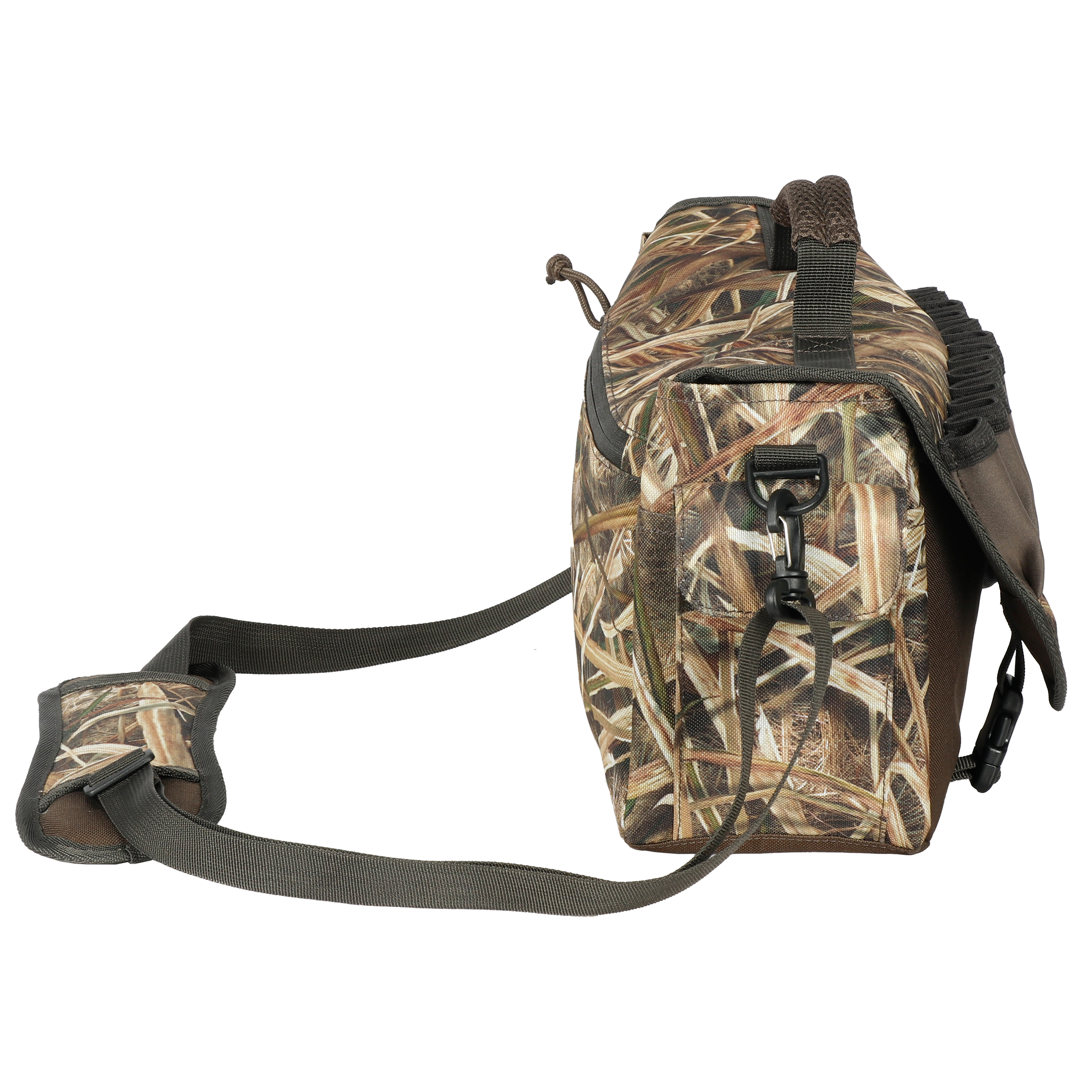 Mossy Oak Quick Hit Timber Blind Bag Belt, 11.81" x 5.12" x 7.87", Mossy Oak Shadow Grass Habitat Camouflage, Hunting Field Game Bag with Buckle