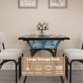 thumbnail image 4 of Eastvita 4-Person Dining Table Set Modern Rectangular Kitchen Table with Boucle Chairs/Storage Rack for Small Spaces/Beige Chairs/Black Finish, 4 of 6
