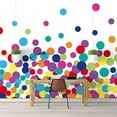 thumbnail image 3 of IDEA4WALL 4pcs Colorful Dots Peel and Stick Wallpaper Removable Wall Murals Large Wall Stickers for Home Decoration, 66"x24", 3 of 5