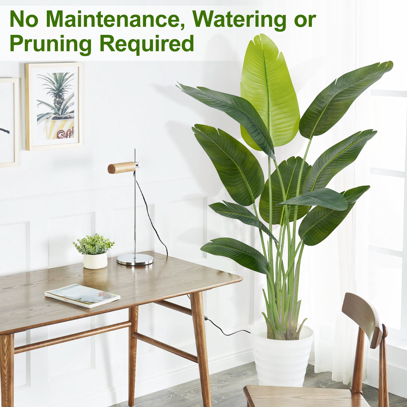 Keeplush 5FT Bird of Paradise Artificial Plant - Tall Fake Silk Tree with 10 Stems, Realistic Large Faux Indoor Floor Plant for Home Office Decor, Big Decorative House Plant (150cm)
