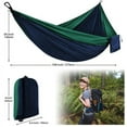 thumbnail image 2 of Camping Hammock Double & Single Portable Hammocks with 2 Tree Straps and Carry Bag, Outdoor Hammock for Travel/Backpacking/Beach/Backyard, 2 of 8
