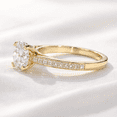 thumbnail image 2 of Jewelerix Oval Cut Solitaire Engagement Ring with Pavé Band, 14K Yellow Gold Vermeil, Perfect for Proposal Gift for Women, 2 of 4