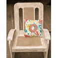 thumbnail image 2 of Carolines Treasures CJ2001-PW-Parent Letter Retro Teal Orange Musical Instruments Initial Canvas Fabric Decorative, 2 of 2