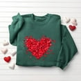 thumbnail image 3 of Valentines Day Sweatshirts Women Cute Heart Valentine Sweater Tops Casual Funny Graphic Long Sleeve Shirts Pullover, XS Green, 3 of 6