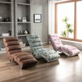 thumbnail image 5 of paproos Massage Chaise Lounge, Indoor Ergonomic Electric Massage Long Lounger with Remote Control, Modern Linen Upholstered Recliner Chair Sleeper Chair for Living Room Bedroom Office, Pink Flower, 5 of 13